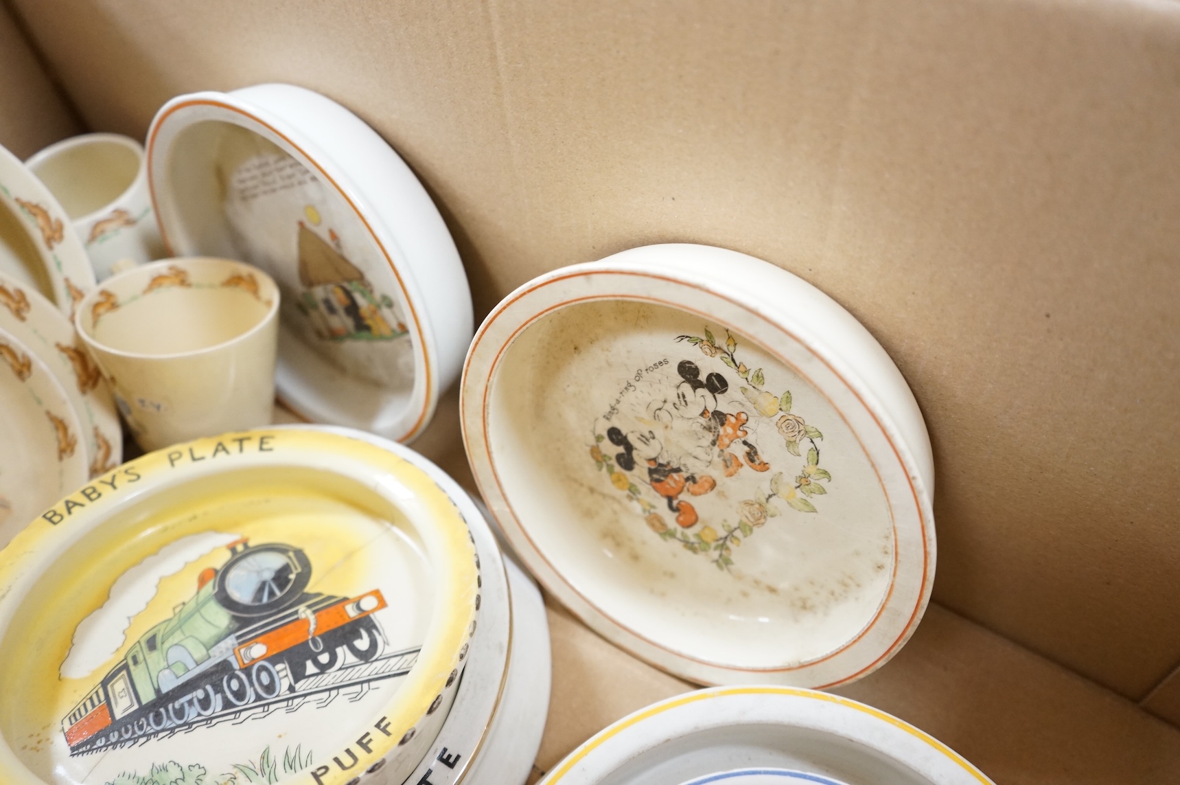 A collection of mixed nursery china from the 1930’s to 70’s, including Mabel Lucy Attwell and Bunnykins etc